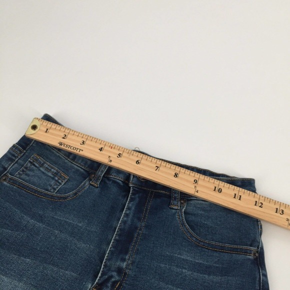 Lily and Parker High Rise Rolled Cuffed Jean Shirts Size 28 Blue Denim Stretch - Picture 5 of 7